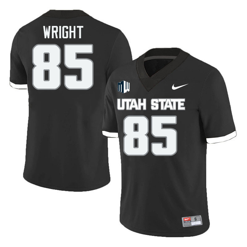 Utah State Aggies #85 Noah Wright College Football Jerseys Stitched-Black